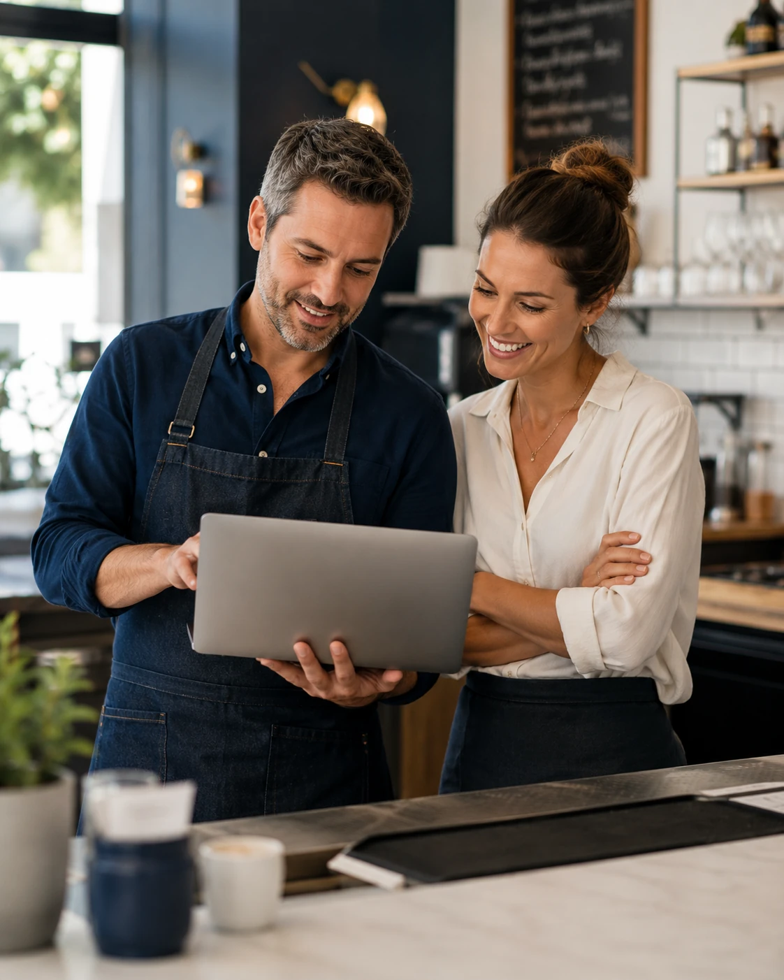 Local business owners using digital tools to grow