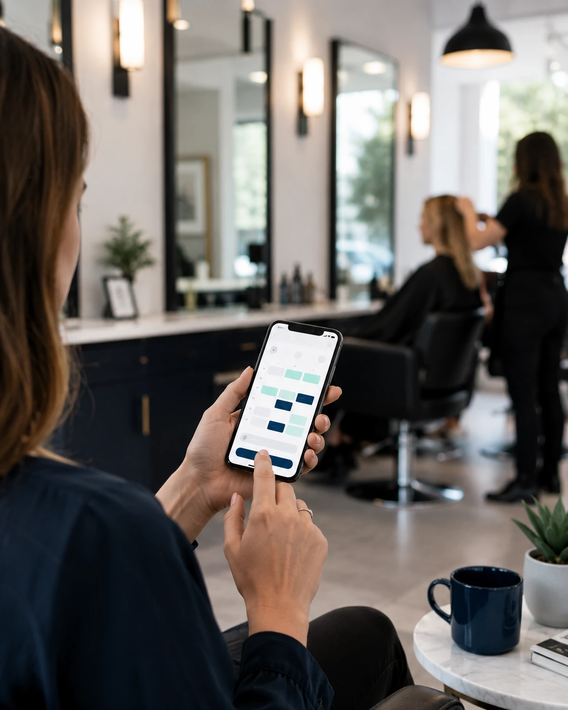 Customer using an online appointment booking system