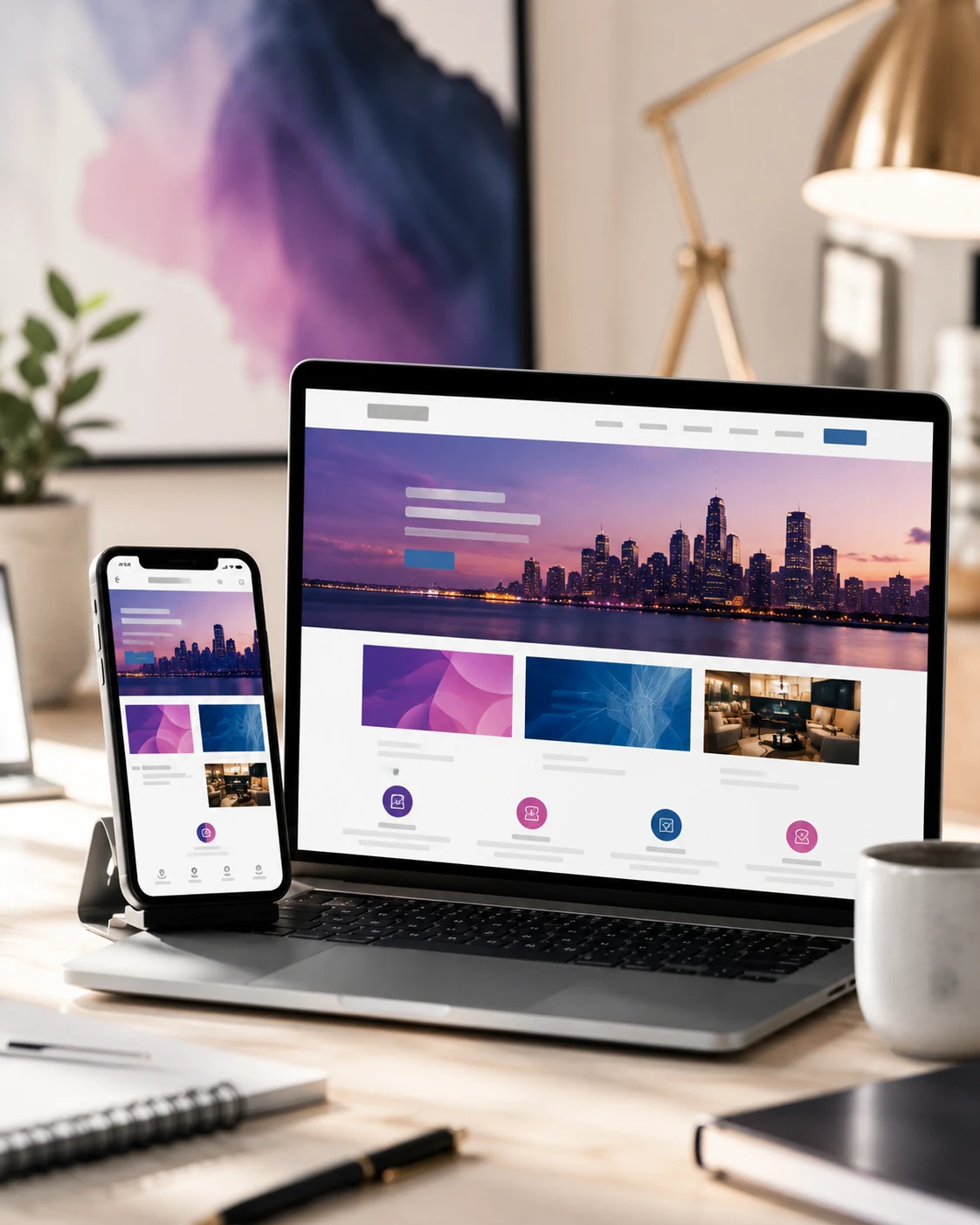 Responsive website design for mobile and desktop